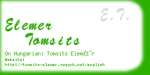 elemer tomsits business card